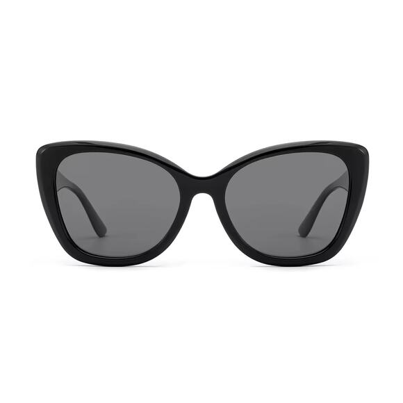 Women's Vintage Black Cat-Eye Polarized Fashion Sunglasses UV400 Acetate NWT - Picture 1 of 2